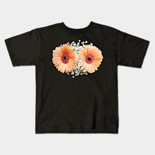 Pale Orange Gerbera Daisies and Stephanotis Kids T-Shirt